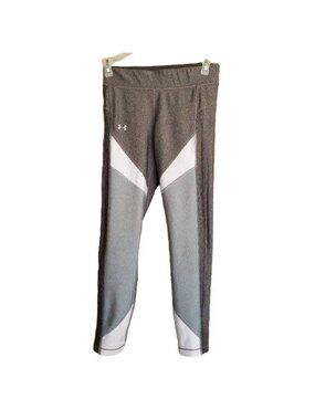 Under Armour Womens XS Leggings UA Gray White Colorblock Athletic Workout Sporty
